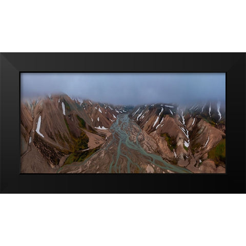 RIVer On Highland Black Modern Wood Framed Art Print by Bian, James