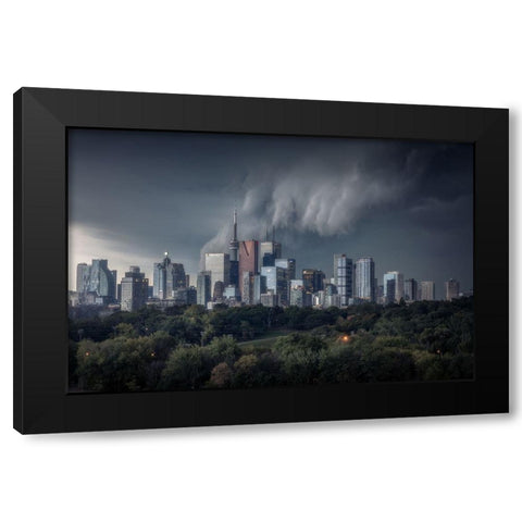 Ominous Black Modern Wood Framed Art Print with Double Matting by Hill, David