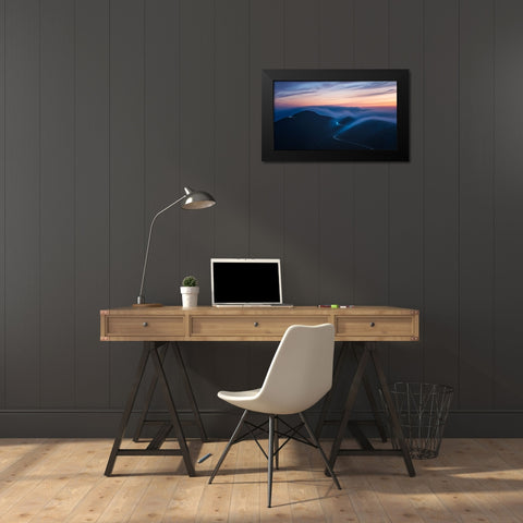 Soaking In Fog Black Modern Wood Framed Art Print by Ren, Chuanxu
