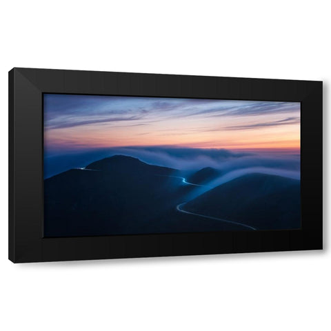 Soaking In Fog Black Modern Wood Framed Art Print by Ren, Chuanxu
