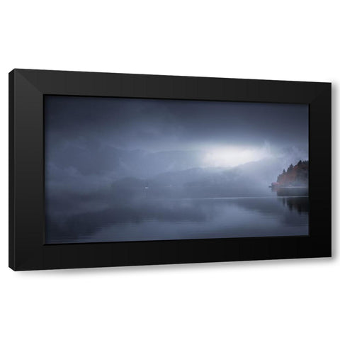 Foggy Morning In Walchensee 7R20727 Black Modern Wood Framed Art Print by Joanaduenas