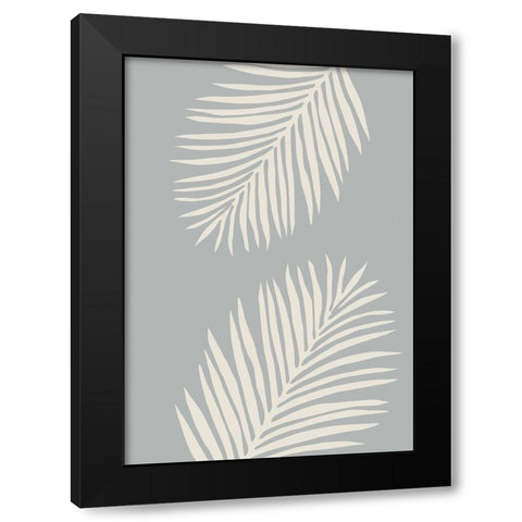 Leaves 008 Black Modern Wood Framed Art Print with Double Matting by Pictufy Studio
