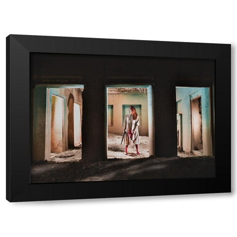Rape Black Modern Wood Framed Art Print by Sedaghi, Hooman