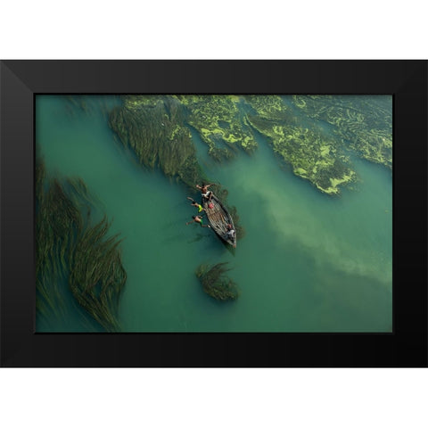 Jump Black Modern Wood Framed Art Print by Amdad Hossain, Muhammad