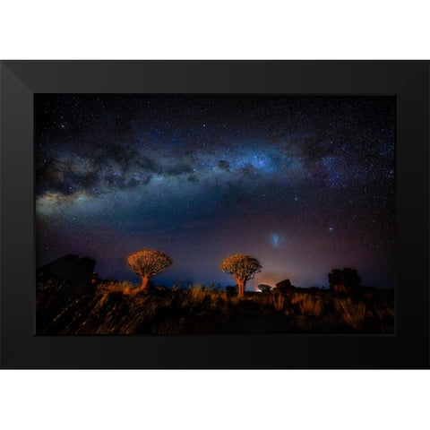 The Milky Way In Namibia Black Modern Wood Framed Art Print by Li, Min