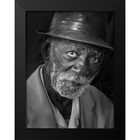 Mario Black Modern Wood Framed Art Print by Creativeartsolution, Khoshro