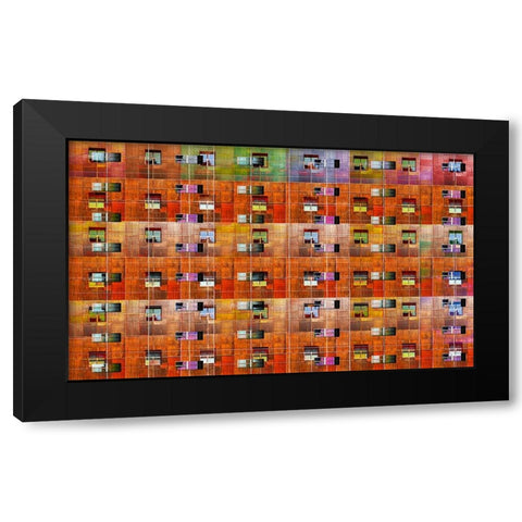 Embedded Windows Black Modern Wood Framed Art Print by Domont, Jois