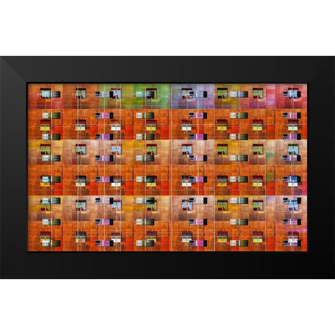 Embedded Windows Black Modern Wood Framed Art Print by Domont, Jois