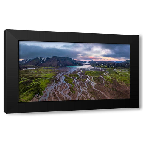 Highland Landscape Black Modern Wood Framed Art Print by Bian, James
