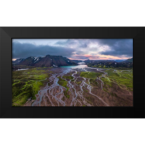 Highland Landscape Black Modern Wood Framed Art Print by Bian, James