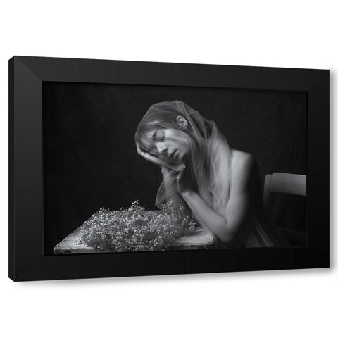When I Dream Of You Black Modern Wood Framed Art Print with Double Matting by Franke, Ruth