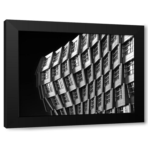 The Wave Black Modern Wood Framed Art Print by Koer, Jaap