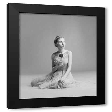 Rose Black Modern Wood Framed Art Print by Valentyn, Kolesnyk