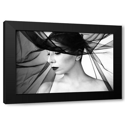 Mahsun Black Modern Wood Framed Art Print with Double Matting by Saeidinia, Afshin