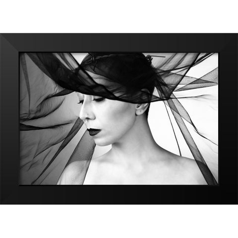 Mahsun Black Modern Wood Framed Art Print by Saeidinia, Afshin