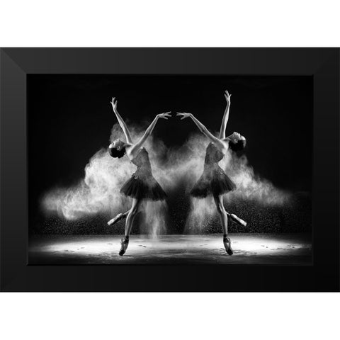 Double Bends Black Modern Wood Framed Art Print by Bunjamin (Abe), Antonyus