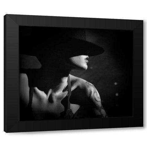 Cabaret Black Modern Wood Framed Art Print by Pantu, Gabriela