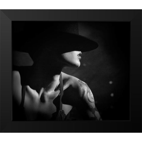 Cabaret Black Modern Wood Framed Art Print by Pantu, Gabriela