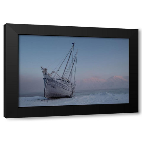 Cold Black Modern Wood Framed Art Print by Olav Sebjornsen, Sverre