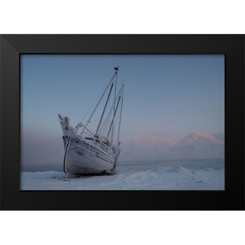 Cold Black Modern Wood Framed Art Print by Olav Sebjornsen, Sverre