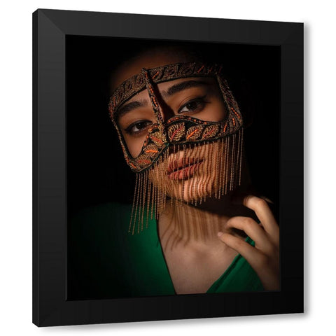 Minstrel Black Modern Wood Framed Art Print with Double Matting by Keramati, Saeed