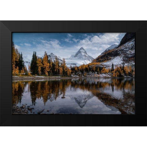 Sunburst Lake Black Modern Wood Framed Art Print by Wei, Willa