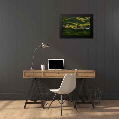 Palouse Wheat Fields Black Modern Wood Framed Art Print by Dickau, Kristel