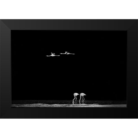 The World Of Couples Black Modern Wood Framed Art Print by Jin, Jie