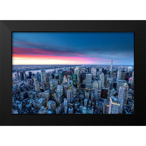 Nyc Skyline Black Modern Wood Framed Art Print by Sowter, Ashley
