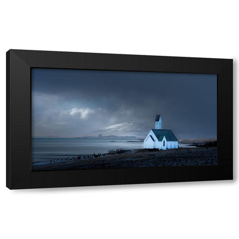Lonely Black Modern Wood Framed Art Print by Lu, Alex