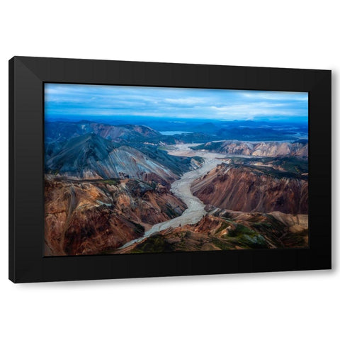 Landmannalaugar Black Modern Wood Framed Art Print by Bian, James