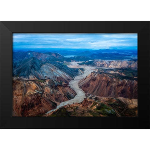 Landmannalaugar Black Modern Wood Framed Art Print by Bian, James