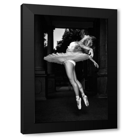 Ballerina Is Posing 8 Bw Black Modern Wood Framed Art Print with Double Matting by Nanev, Vasil