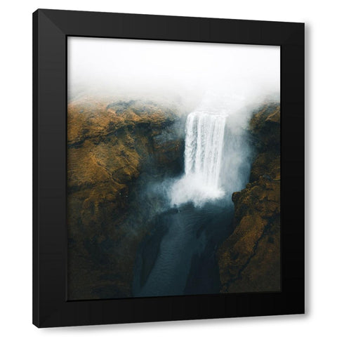 Skogafoss Black Modern Wood Framed Art Print by Ziomek, Witold