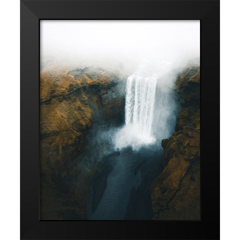 Skogafoss Black Modern Wood Framed Art Print by Ziomek, Witold