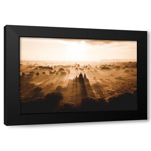 Bagan Black Modern Wood Framed Art Print by Ziomek, Witold