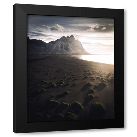 Stokksnes Black Modern Wood Framed Art Print by Ziomek, Witold