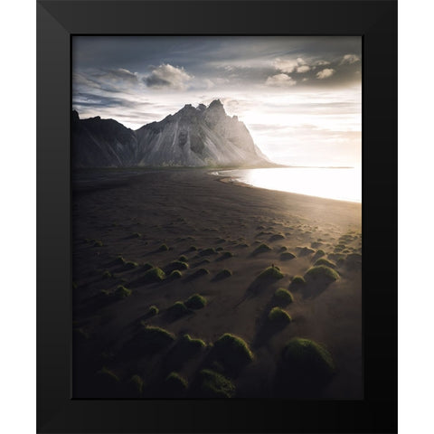 Stokksnes Black Modern Wood Framed Art Print by Ziomek, Witold