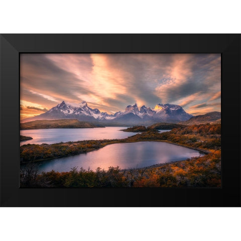 Autumn At Torres Del Paine Black Modern Wood Framed Art Print by And Hongchao, Gu