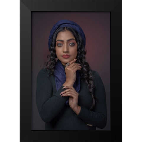 IVlina Black Modern Wood Framed Art Print by Chattopadhyay, Debasish