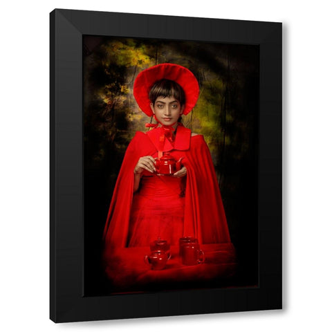 Tea Ceremny Japan Black Modern Wood Framed Art Print by Chattopadhyay, Debasish