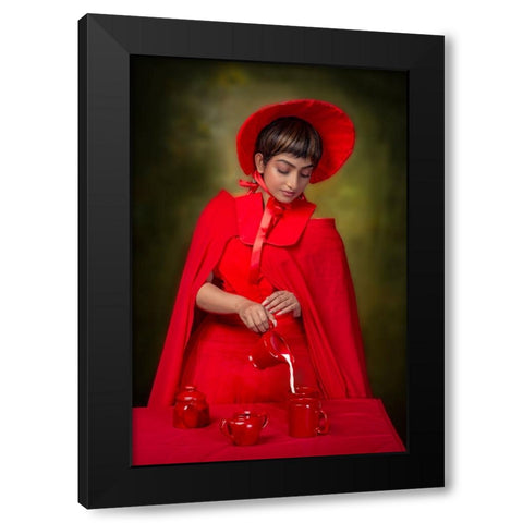 Tea Ceremony Black Modern Wood Framed Art Print with Double Matting by Chattopadhyay, Debasish