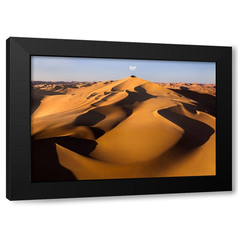 A Sand Volcano Black Modern Wood Framed Art Print with Double Matting by Liao, Yuhan