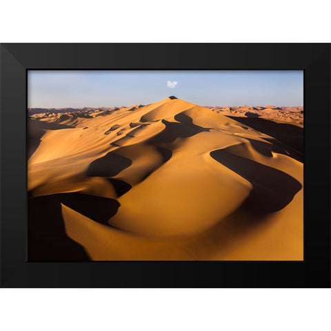 A Sand Volcano Black Modern Wood Framed Art Print by Liao, Yuhan