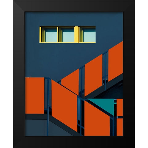 Facade - Downtown Los Angeles California Black Modern Wood Framed Art Print by Orbach, Arnon