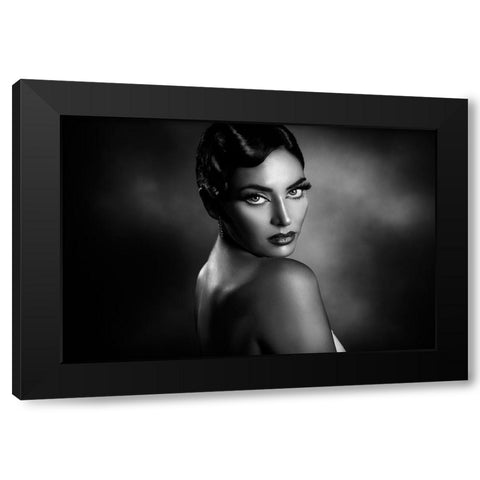 Rossella 3 Black Modern Wood Framed Art Print with Double Matting by Tambe, Peppe