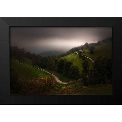 A Bright Place For Mind Black Modern Wood Framed Art Print by Manini, Filippo