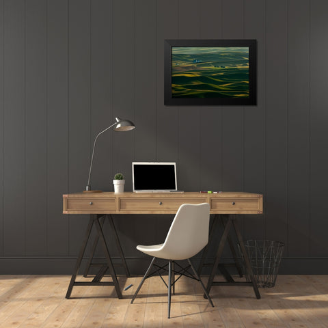 Palouse Wheat Fields Black Modern Wood Framed Art Print by Dickau, Kristel