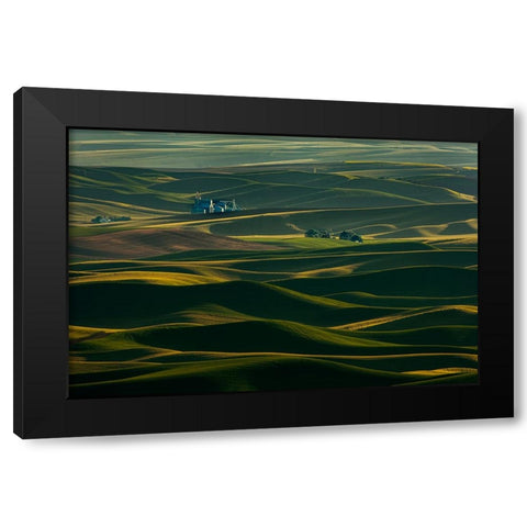 Palouse Wheat Fields Black Modern Wood Framed Art Print by Dickau, Kristel