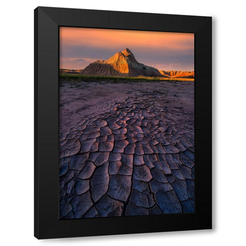 Cracking Beauty 2 Black Modern Wood Framed Art Print with Double Matting by P., Ruiqing